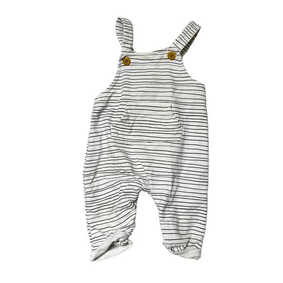 Organic White Striped Overalls Size 3m - Picture 1 of 6